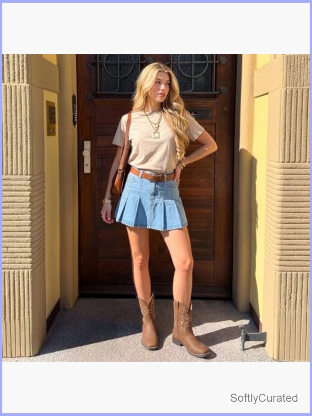 Square Toe Cowgirl Boots with Embroidery Chunky Heel Pull On
